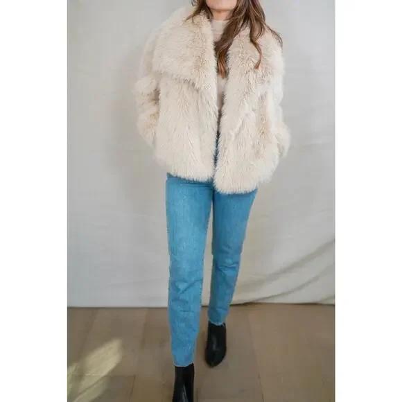 ZARA Faux Fur Cropped Jacket - Picture 2 of 8